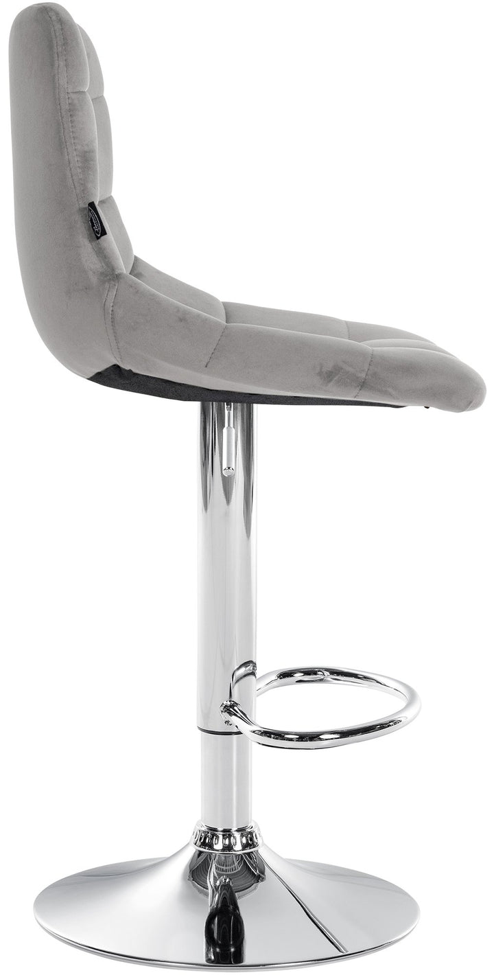 Tabouret de Bar avec Dossier Réglable Pivotant 107 Velours Gris - image 4