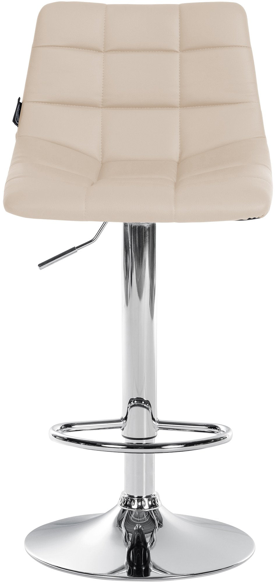 Tabouret de Bar avec Dossier Réglable Pivotant 107 Similicuir Crème - image 3