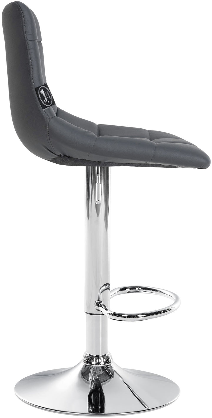 Tabouret de Bar avec Dossier Réglable Pivotant 107 Similicuir Gris - image 4