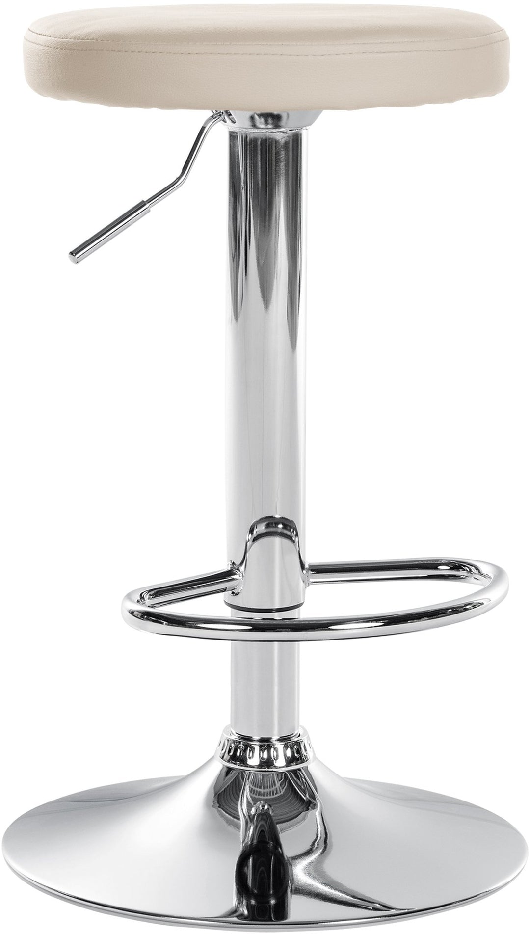 Tabouret de Bar Réglable Pivotant 109 Similicuir Crème