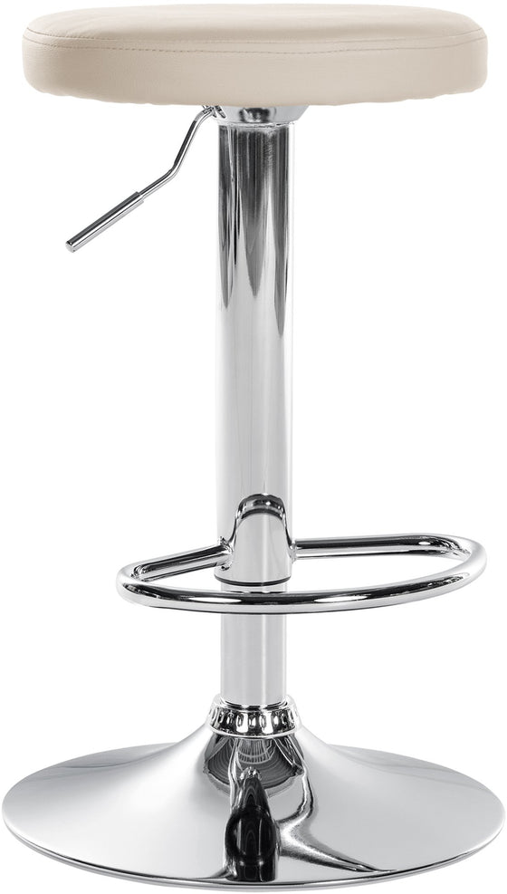 Tabouret de Bar Réglable Pivotant 109 Similicuir Crème