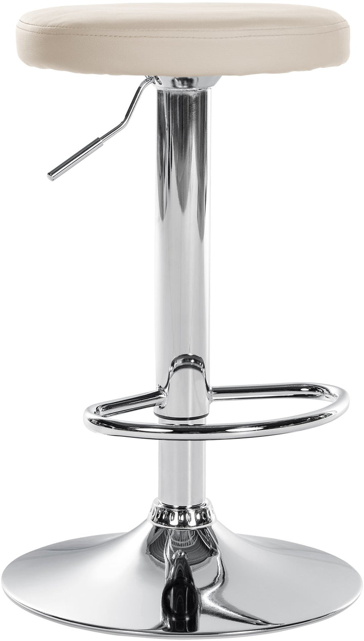 Tabouret de Bar Réglable Pivotant 109 Similicuir Crème
