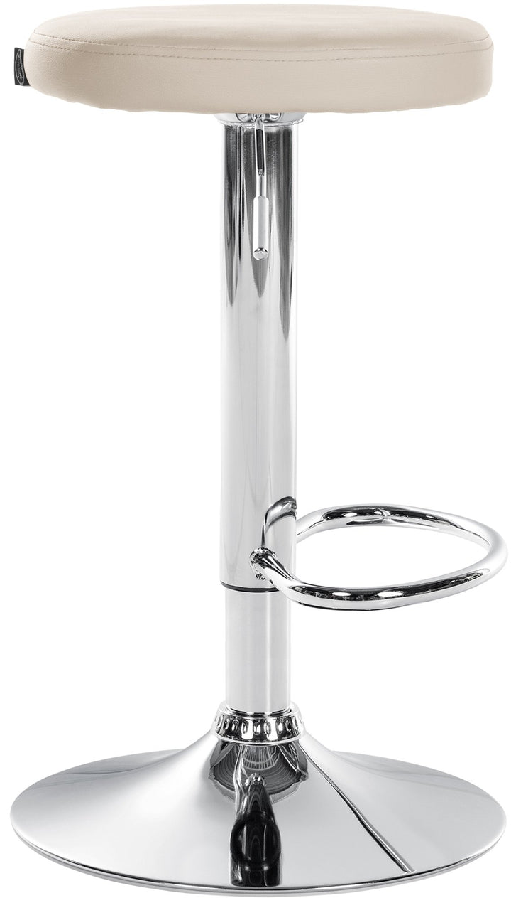 Tabouret de Bar Réglable Pivotant 109 Similicuir Crème - image 4