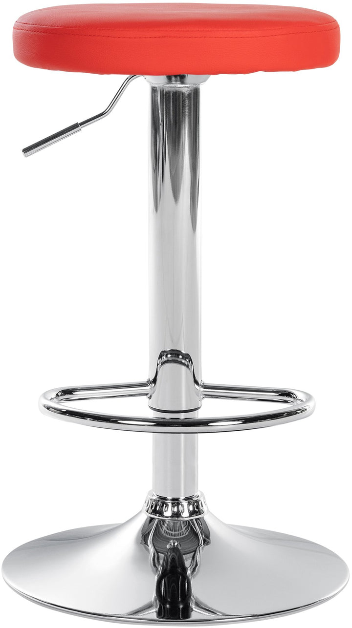 Tabouret de Bar Réglable Pivotant 109 Similicuir Rouge - image 3