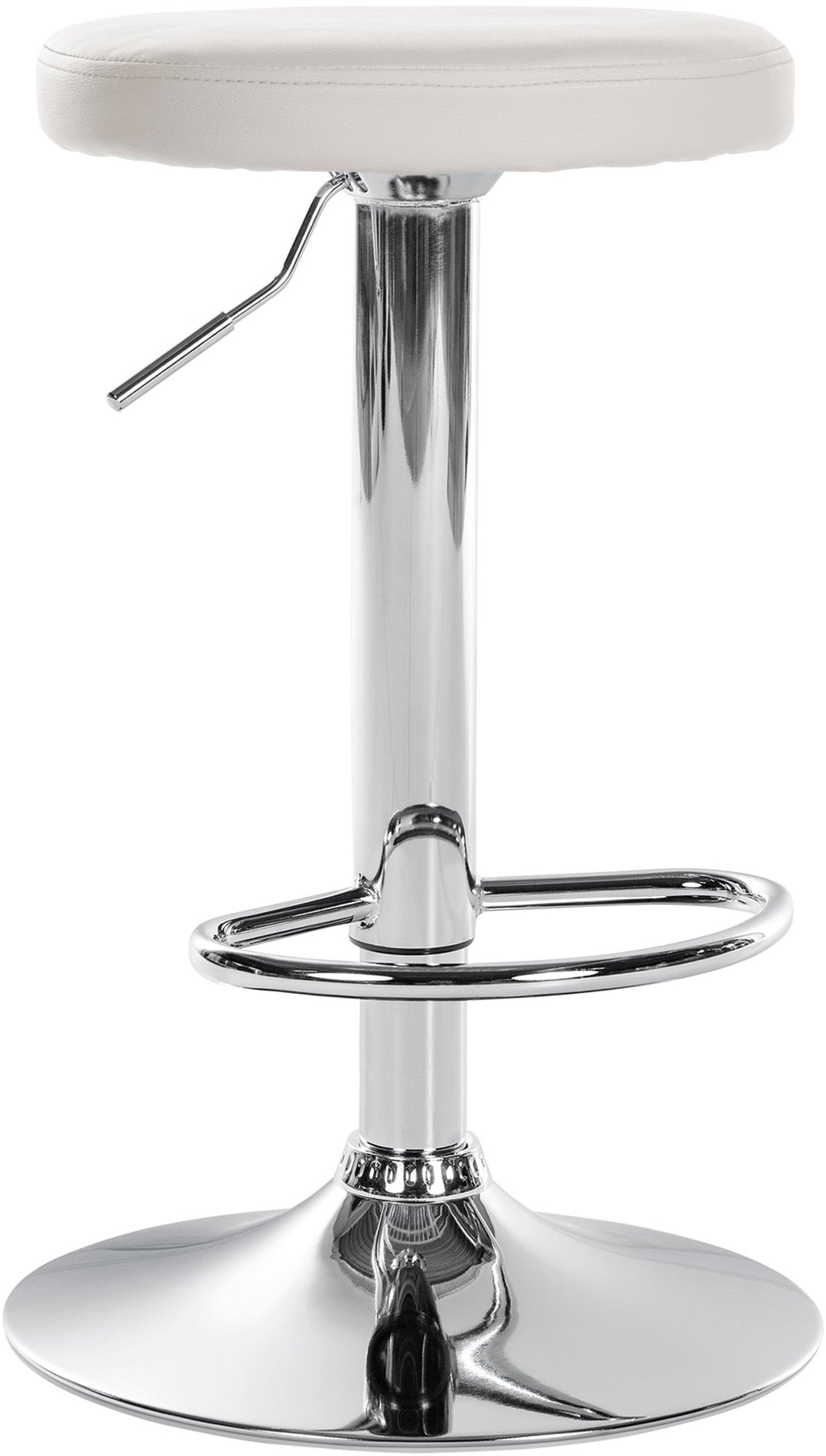 Tabouret de Bar Réglable Pivotant 109 Similicuir Blanc