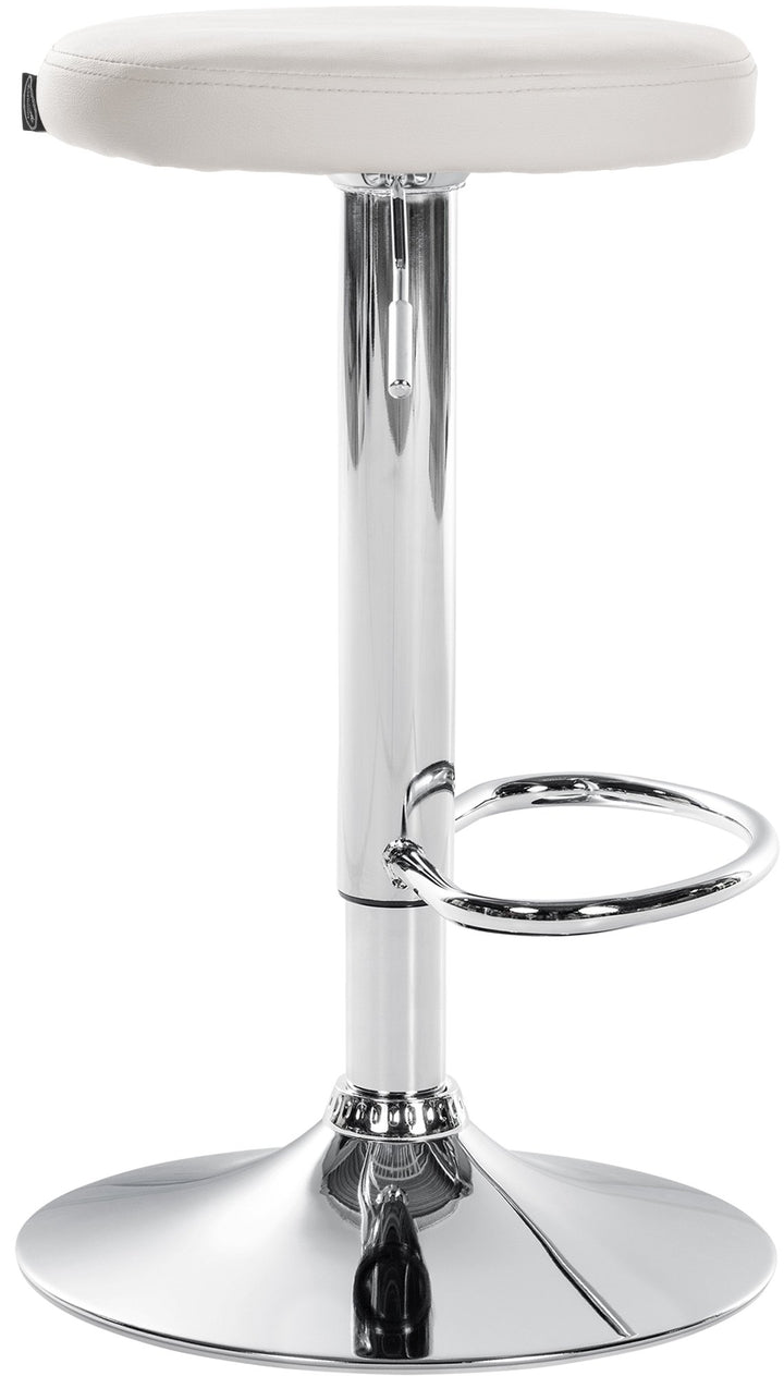 Tabouret de Bar Réglable Pivotant 109 Similicuir Blanc - image 4