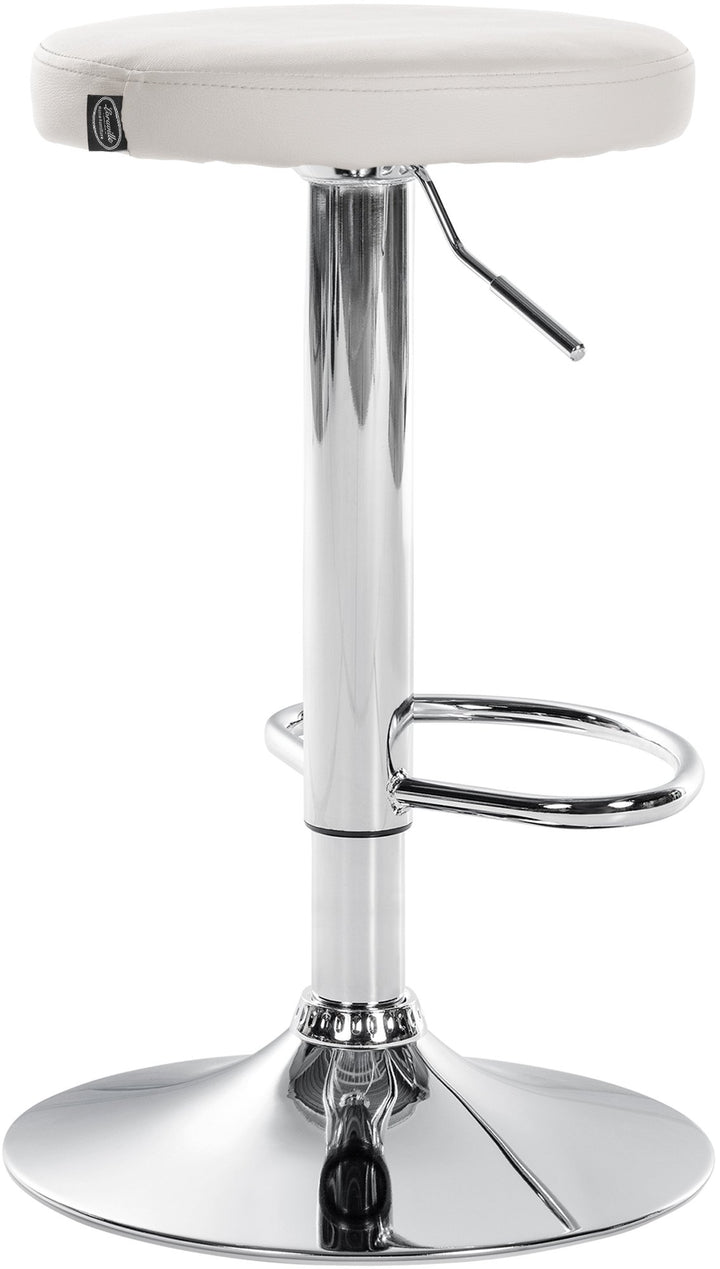 Tabouret de Bar Réglable Pivotant 109 Similicuir Blanc - image 5