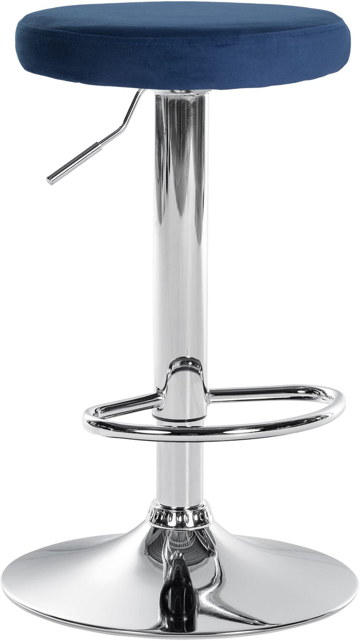 Tabouret de Bar Réglable Pivotant 109 Velours Bleu