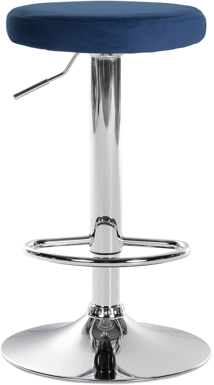 Tabouret de Bar Réglable Pivotant 109 Velours Bleu - image 3