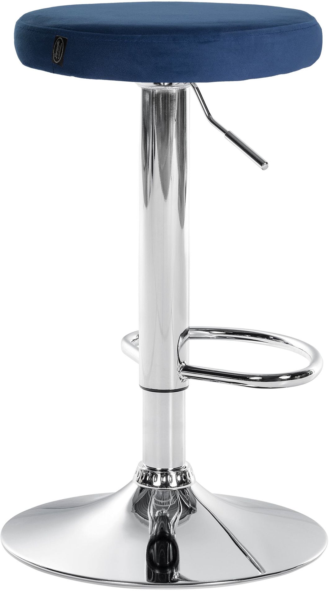 Tabouret de Bar Réglable Pivotant 109 Velours Bleu - image 5