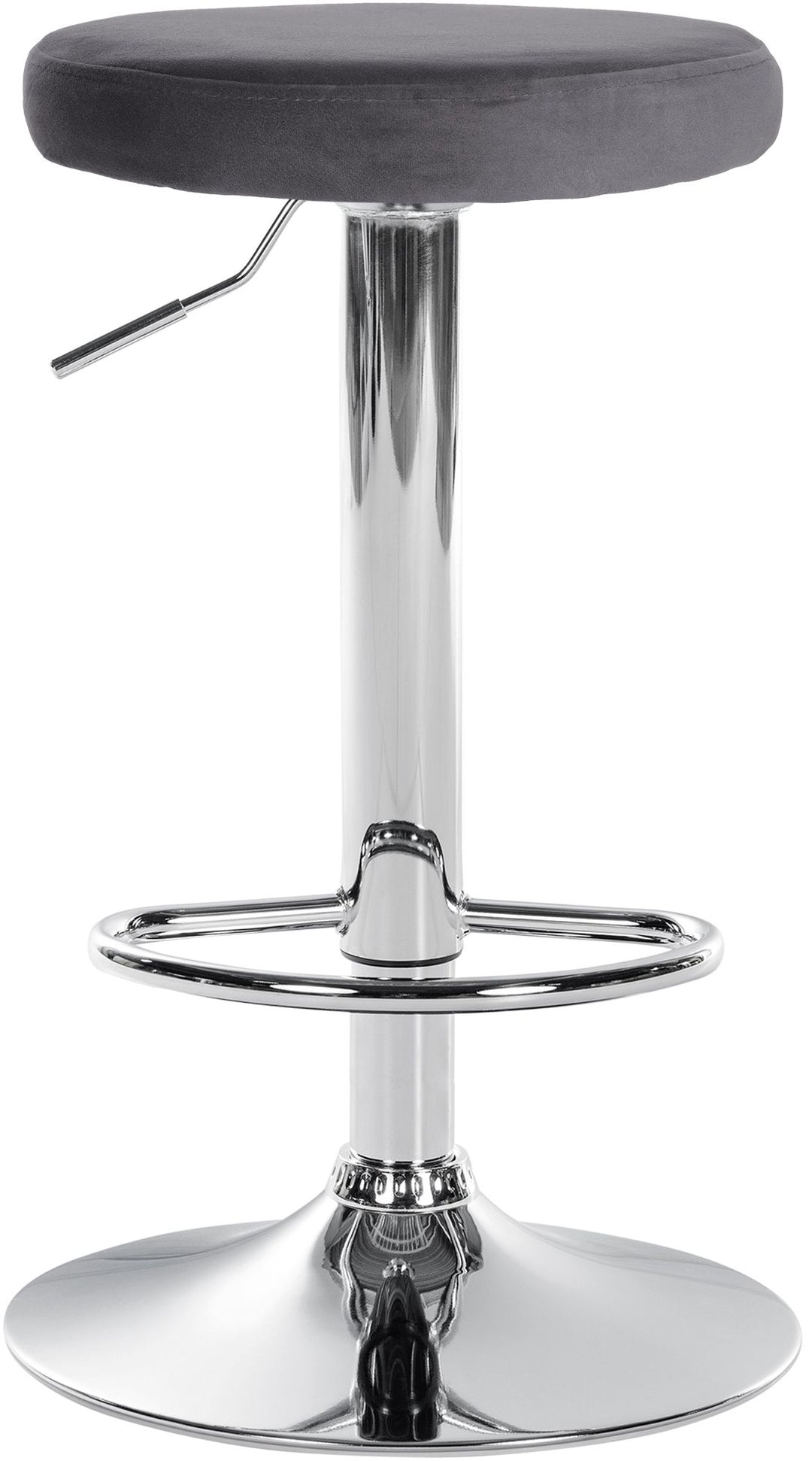 Tabouret de Bar Réglable Pivotant 109 Velours Gris foncé - image 3