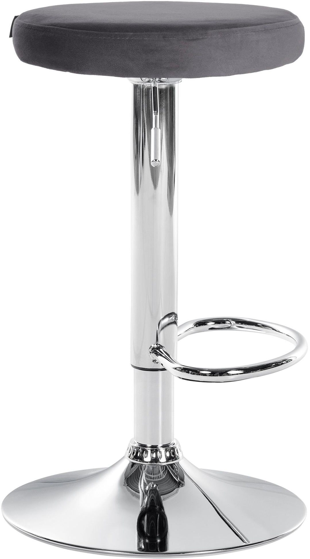 Tabouret de Bar Réglable Pivotant 109 Velours Gris foncé - image 4
