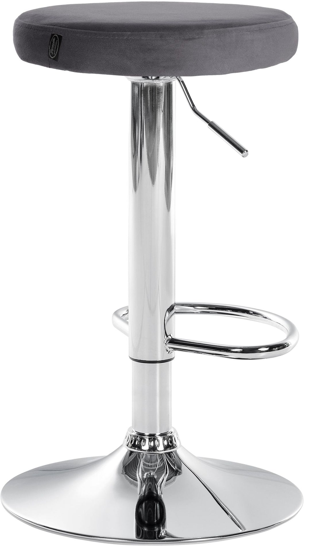 Tabouret de Bar Réglable Pivotant 109 Velours Gris foncé - image 5