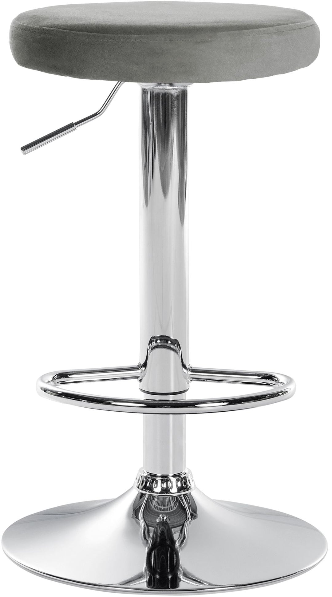 Tabouret de Bar Réglable Pivotant 109 Velours Gris - image 3