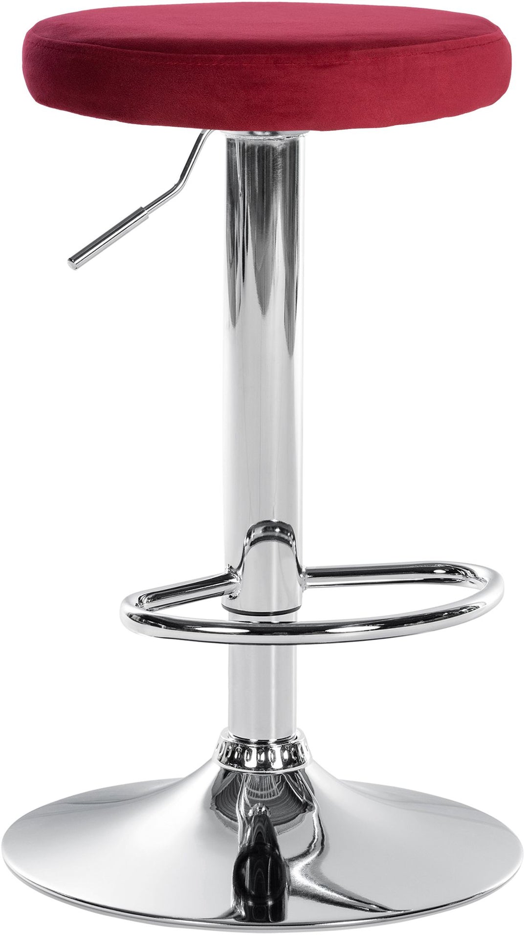 Tabouret de Bar Réglable Pivotant 109 Velours Rouge