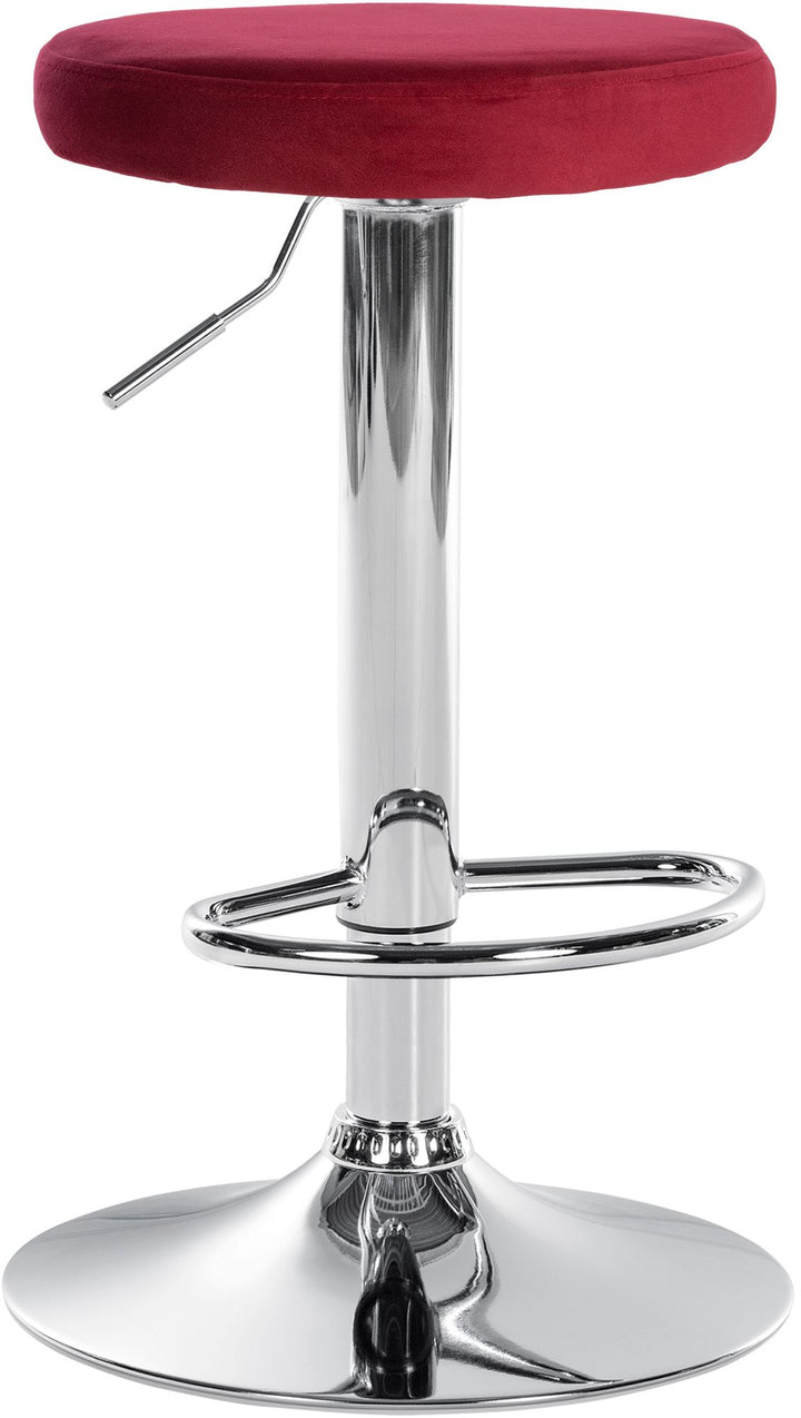 Tabouret de Bar Réglable Pivotant 109 Velours Rouge