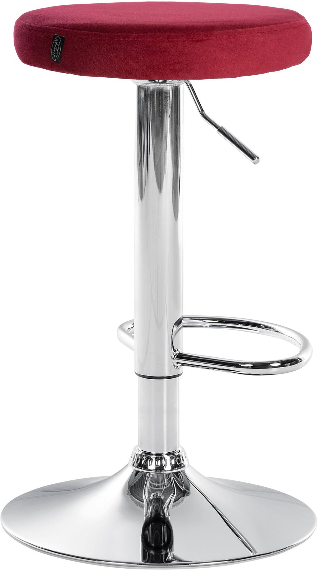 Tabouret de Bar Réglable Pivotant 109 Velours Rouge - image 5