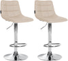 Lot de 2 Tabourets de Bar avec Dossier Réglables Pivotants 107 Similicuir Crème