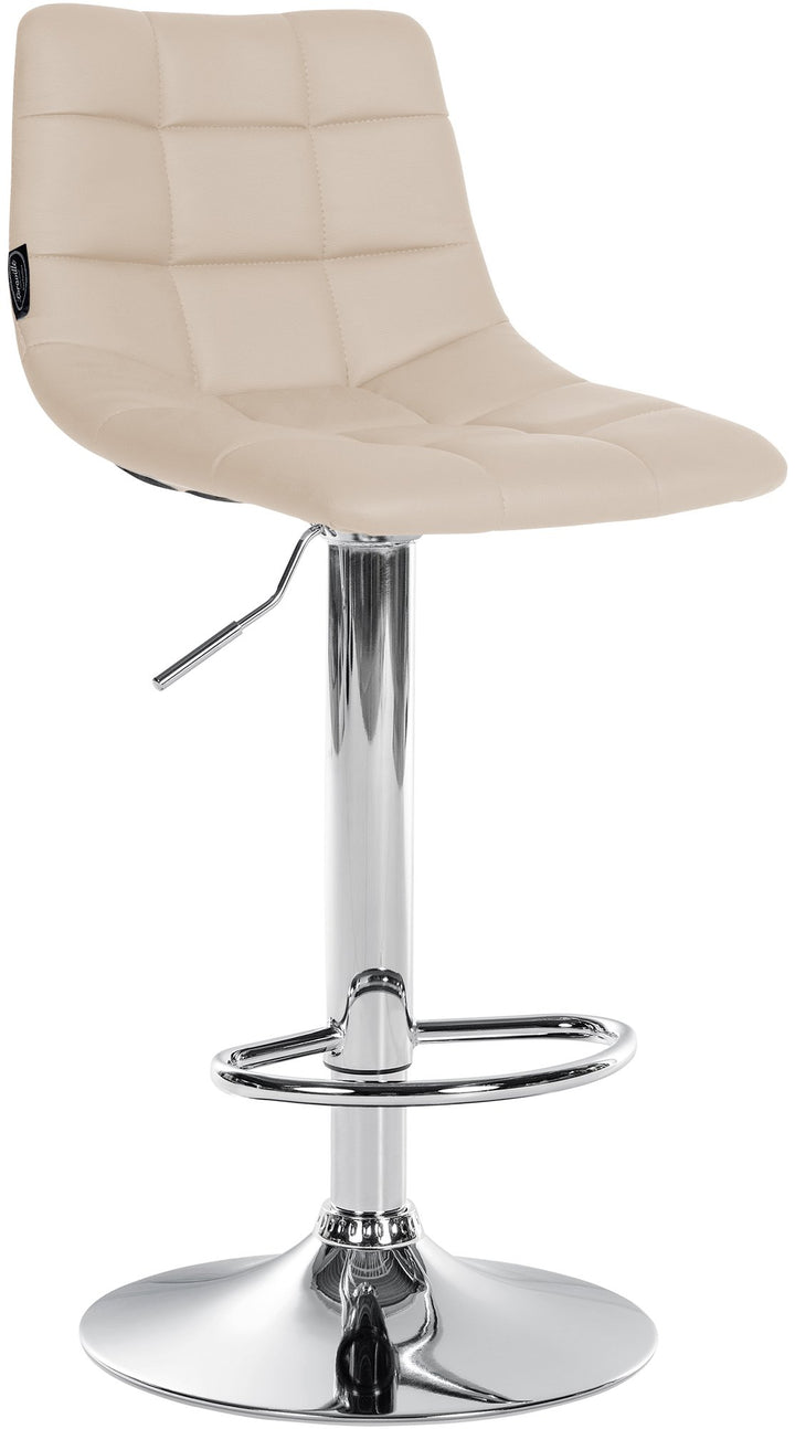 Lot de 2 Tabourets de Bar avec Dossier Réglables Pivotants 107 Similicuir Crème - image 3