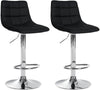 Lot de 2 Tabourets de Bar avec Dossier Réglables Pivotants 107 Similicuir Noir