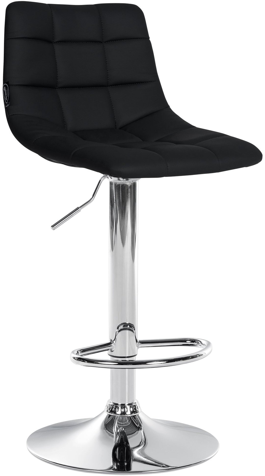 Lot de 2 Tabourets de Bar avec Dossier Réglables Pivotants 107 Similicuir Noir - image 3
