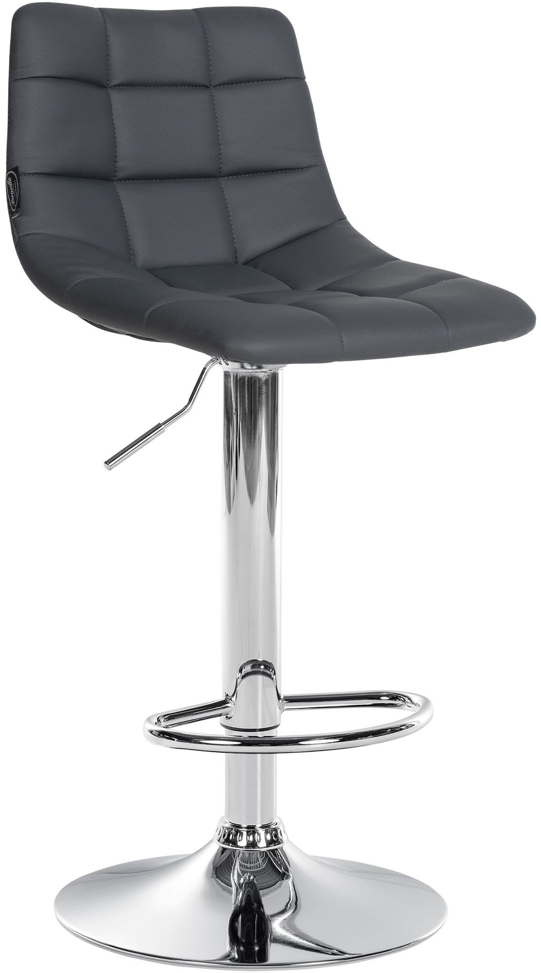 Lot de 2 Tabourets de Bar avec Dossier Réglables Pivotants 107 Similicuir Gris - image 3