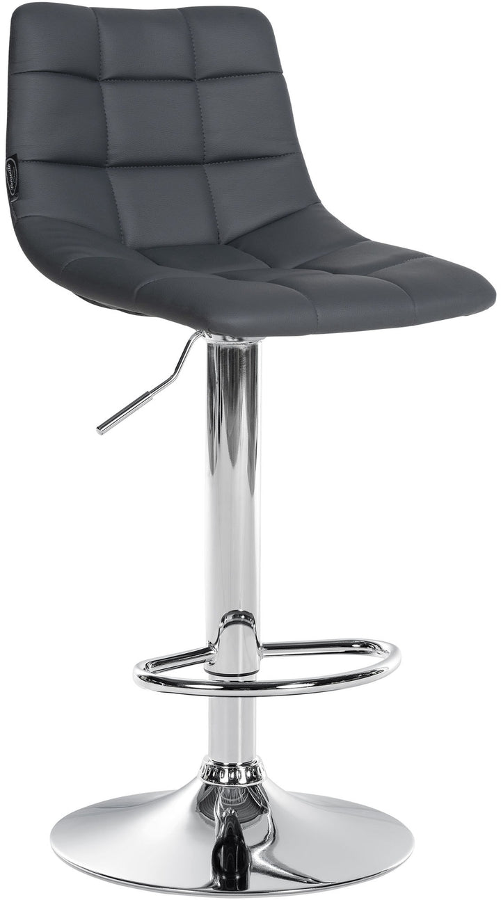 Lot de 2 Tabourets de Bar avec Dossier Réglables Pivotants 107 Similicuir Gris - image 3