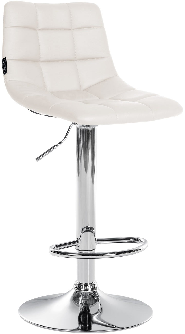Lot de 2 Tabourets de Bar avec Dossier Réglables Pivotants 107 Similicuir Blanc - image 3