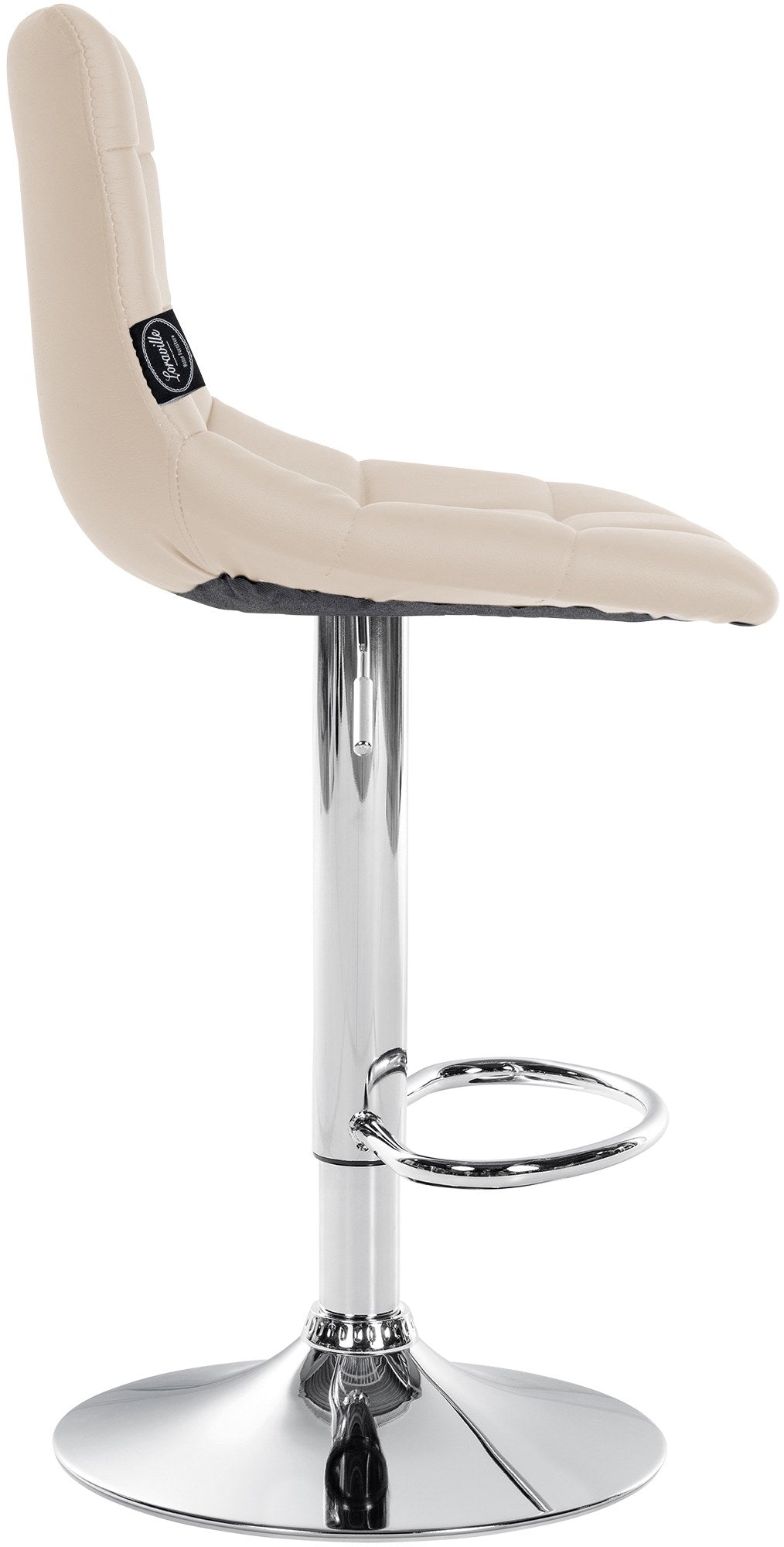 Lot de 2 Tabourets de Bar avec Dossier Réglables Pivotants 107 Similicuir Crème - image 5