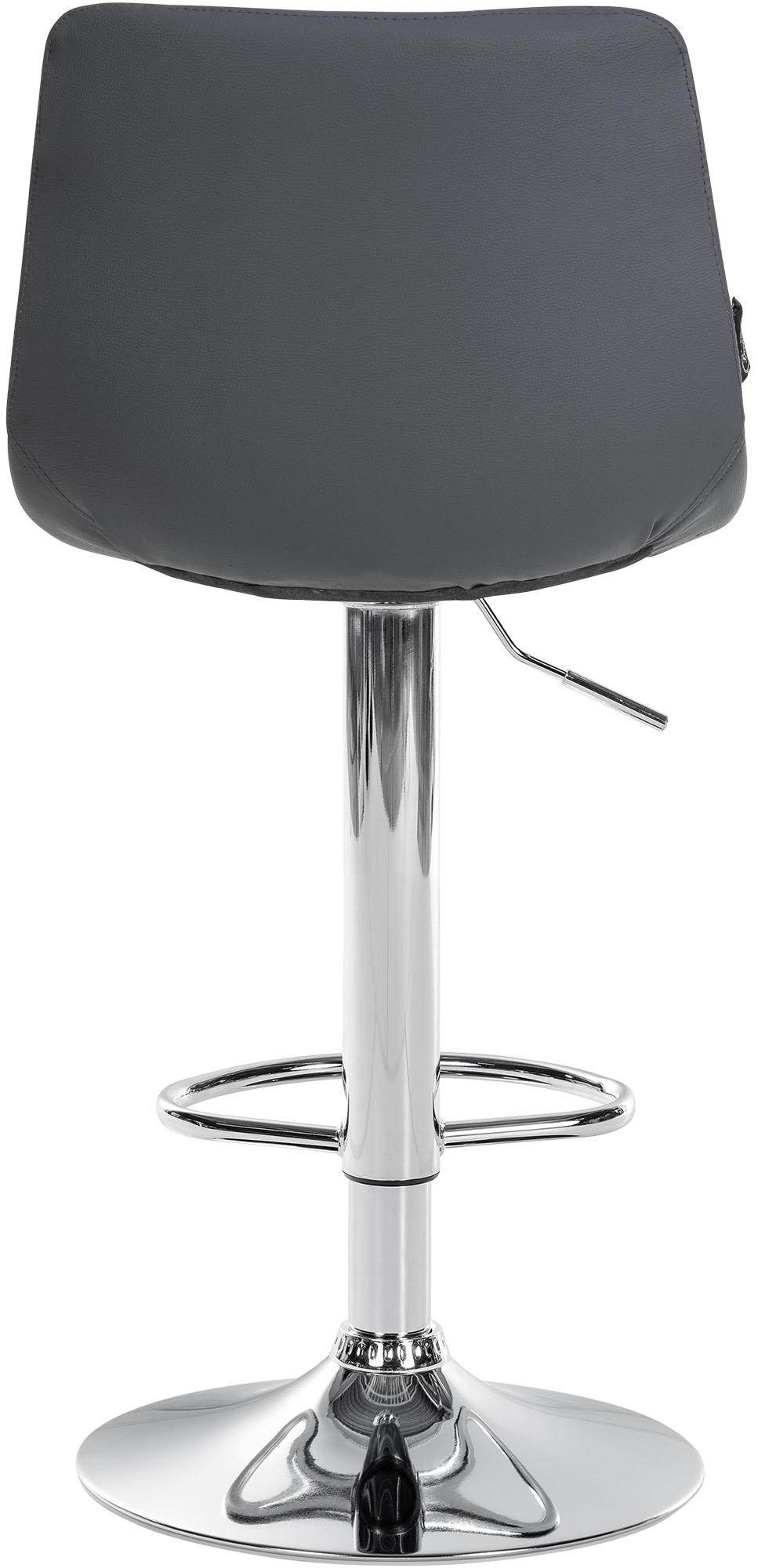 Lot de 2 Tabourets de Bar avec Dossier Réglables Pivotants 107 Similicuir Gris - image 7