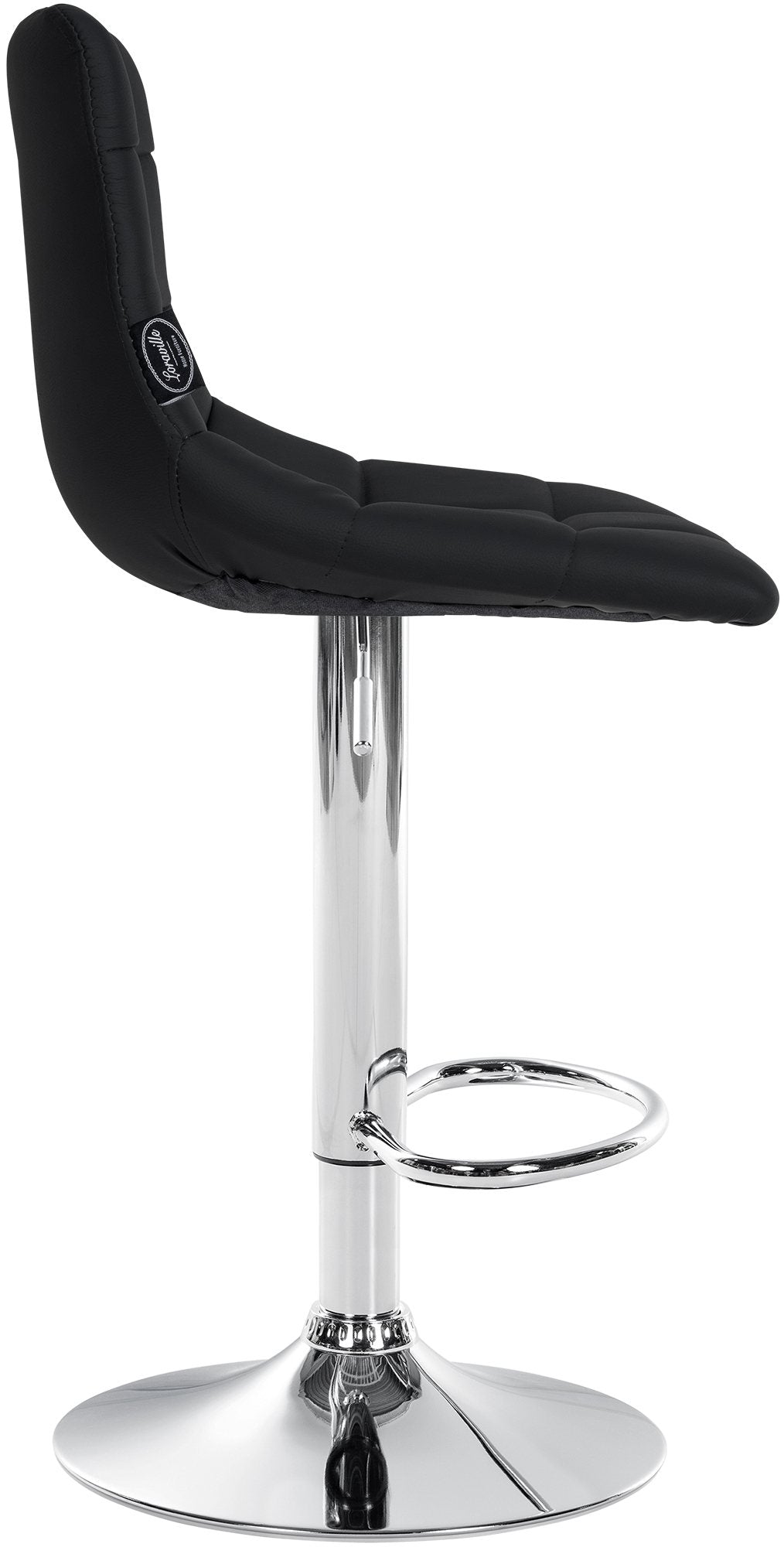 Lot de 2 Tabourets de Bar avec Dossier Réglables Pivotants 107 Similicuir Noir - image 5