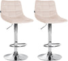 Lot de 2 Tabourets de Bar avec Dossier Réglables Pivotants 107 Velours Beige
