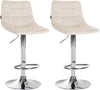 Lot de 2 Tabourets de Bar avec Dossier Réglables Pivotants 107 Velours Crème