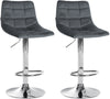 Lot de 2 Tabourets de Bar avec Dossier Réglables Pivotants 107 Velours Gris foncé