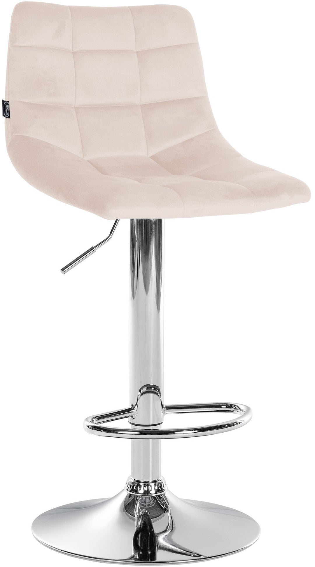 Lot de 2 Tabourets de Bar avec Dossier Réglables Pivotants 107 Velours Beige - image 3