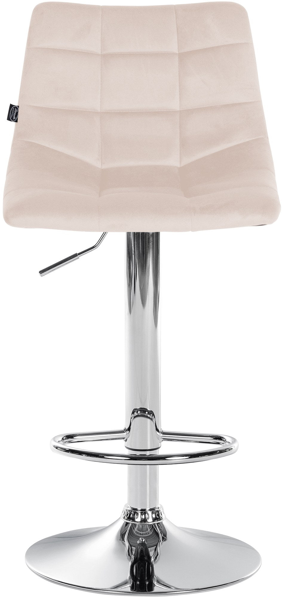 Lot de 2 Tabourets de Bar avec Dossier Réglables Pivotants 107 Velours Beige - image 4