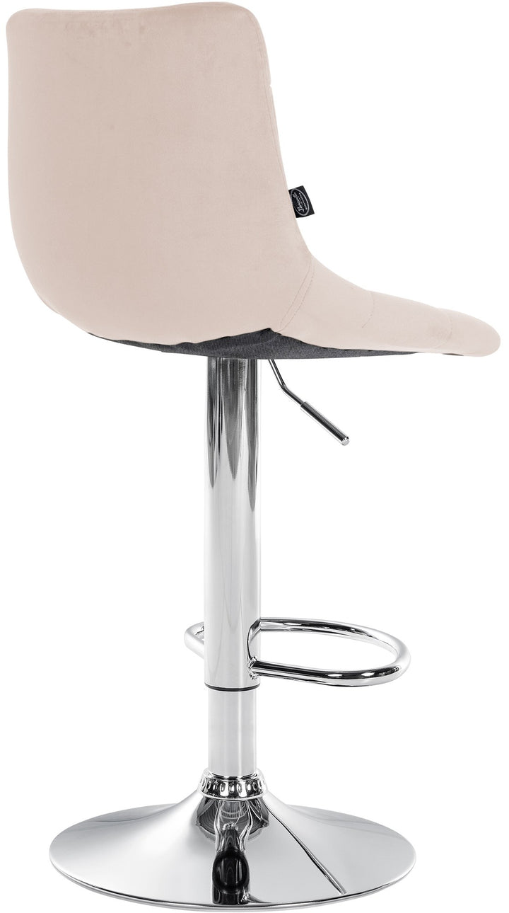 Lot de 2 Tabourets de Bar avec Dossier Réglables Pivotants 107 Velours Beige - image 6
