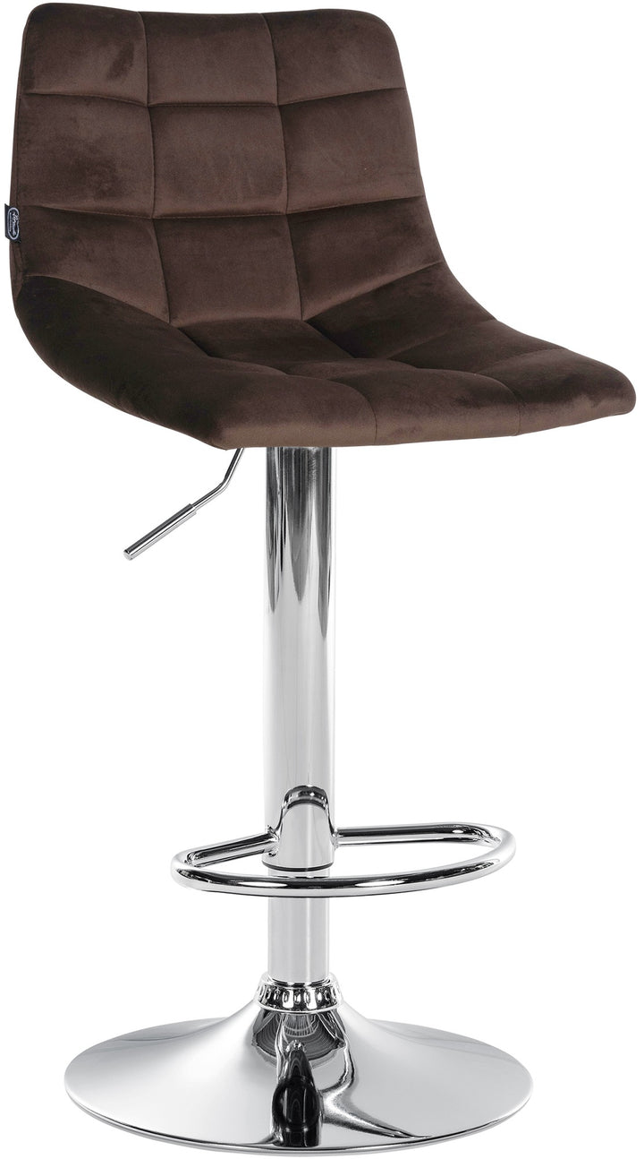 Lot de 2 Tabourets de Bar avec Dossier Réglables Pivotants 107 Velours Marron - image 3