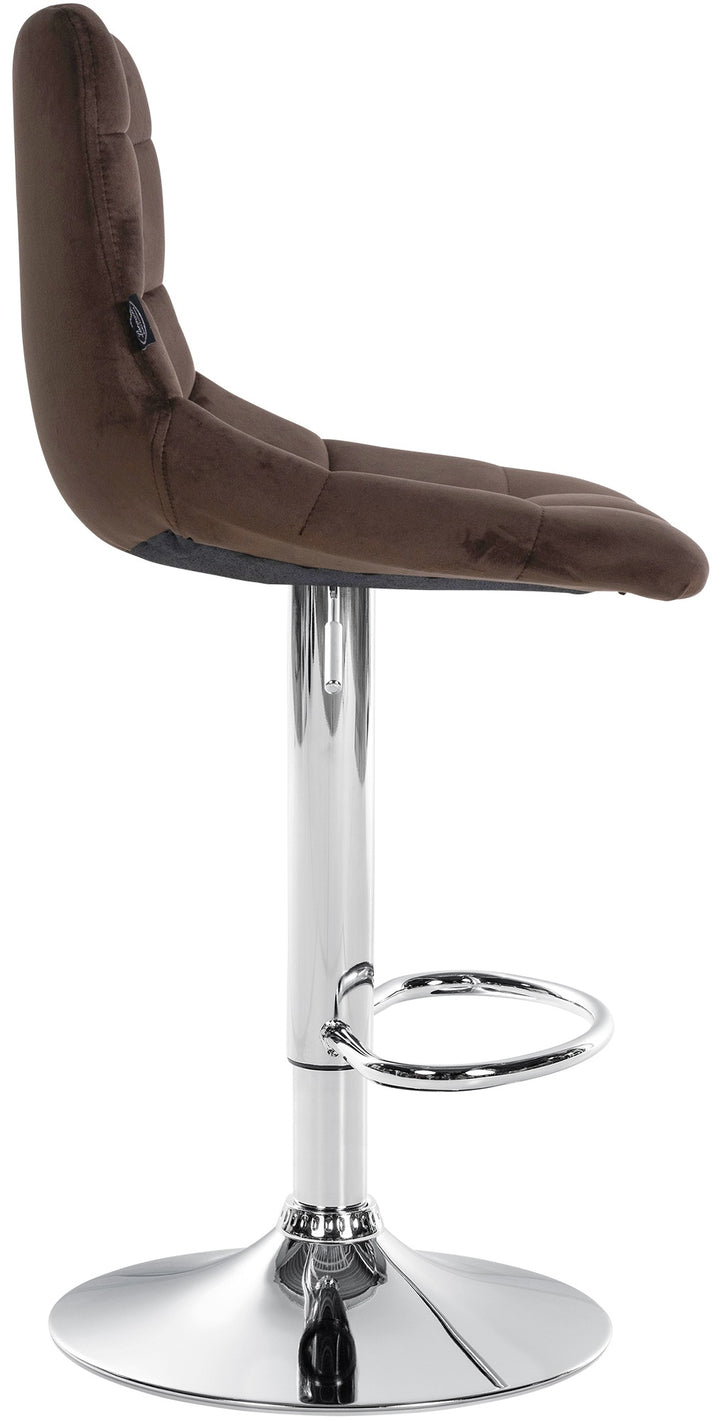 Lot de 2 Tabourets de Bar avec Dossier Réglables Pivotants 107 Velours Marron - image 5