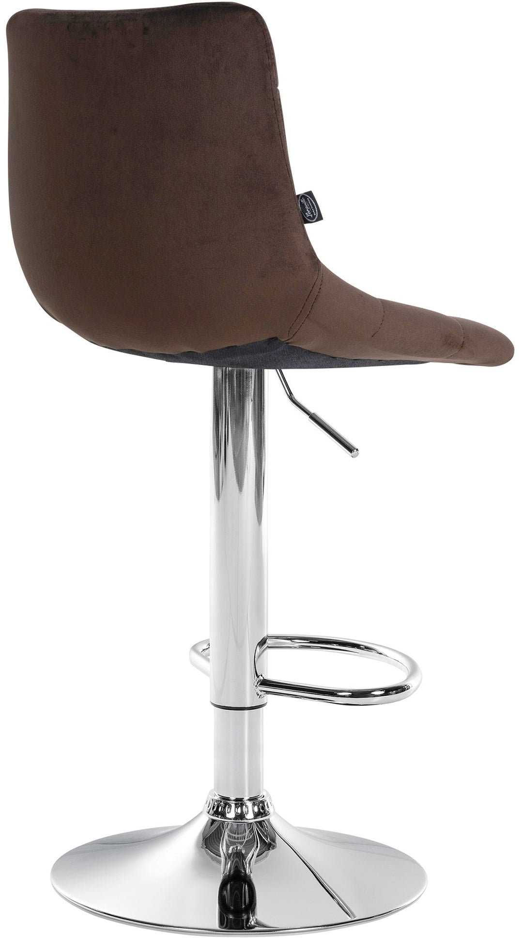 Lot de 2 Tabourets de Bar avec Dossier Réglables Pivotants 107 Velours Marron - image 6