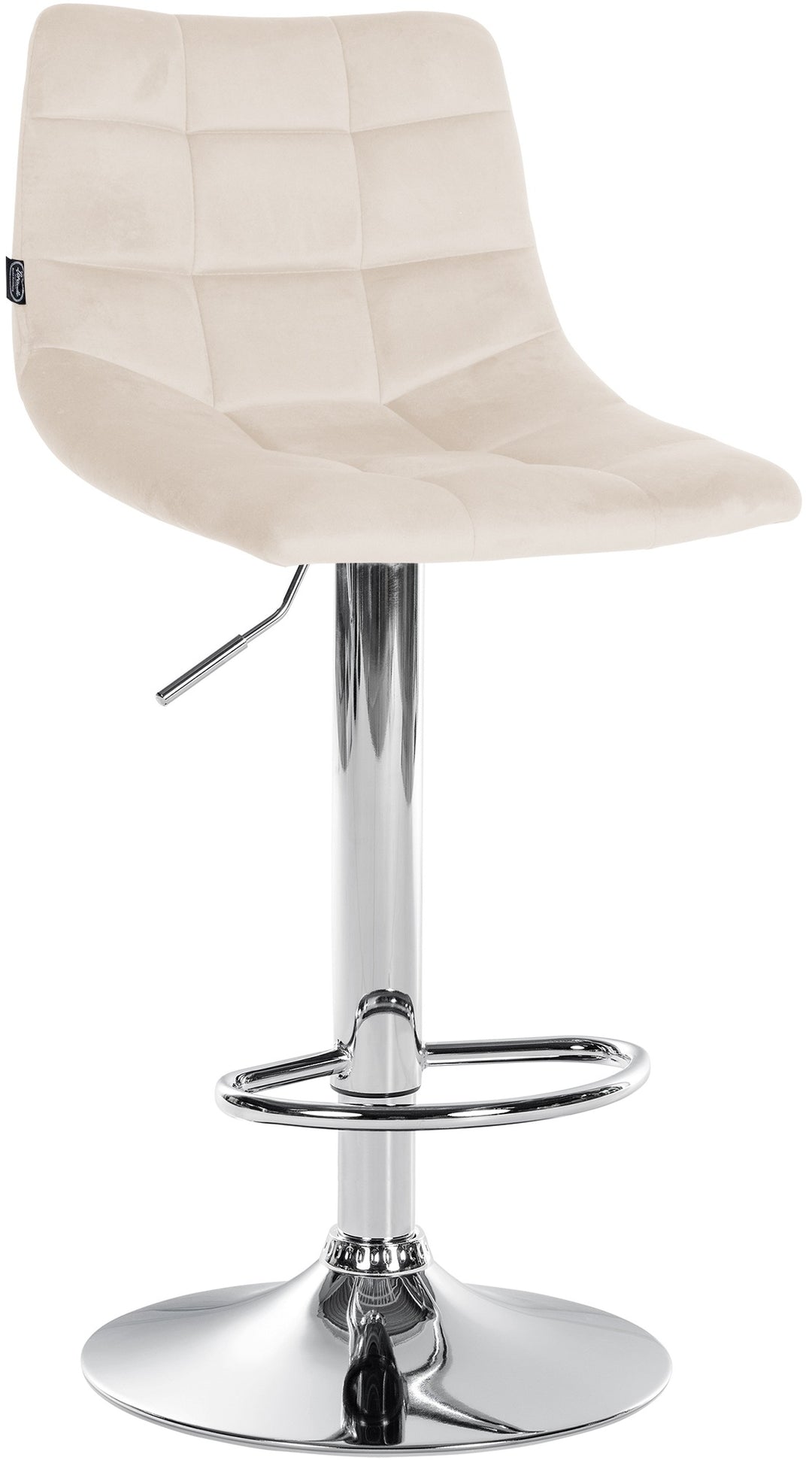 Lot de 2 Tabourets de Bar avec Dossier Réglables Pivotants 107 Velours Crème - image 3