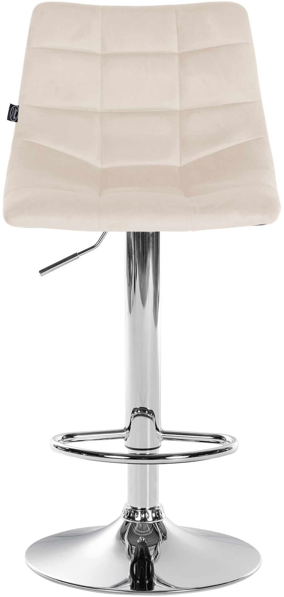 Lot de 2 Tabourets de Bar avec Dossier Réglables Pivotants 107 Velours Crème - image 4
