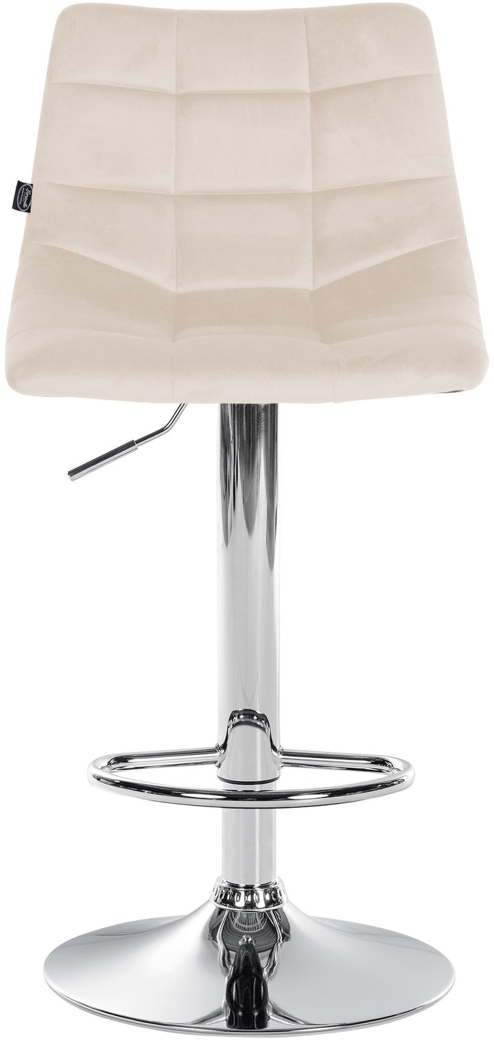Lot de 2 Tabourets de Bar avec Dossier Réglables Pivotants 107 Velours Crème - image 4