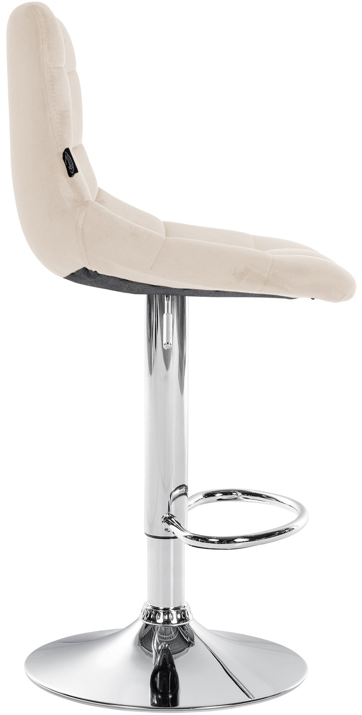 Lot de 2 Tabourets de Bar avec Dossier Réglables Pivotants 107 Velours Crème - image 5