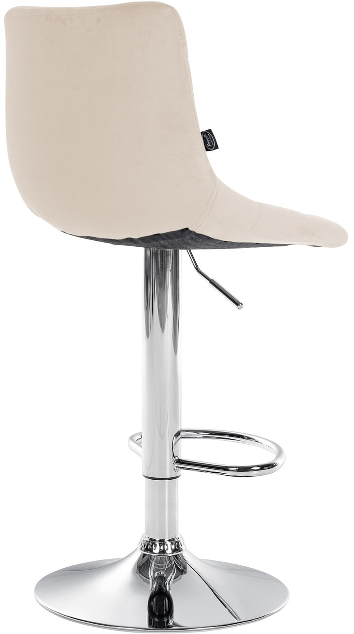 Lot de 2 Tabourets de Bar avec Dossier Réglables Pivotants 107 Velours Crème - image 6
