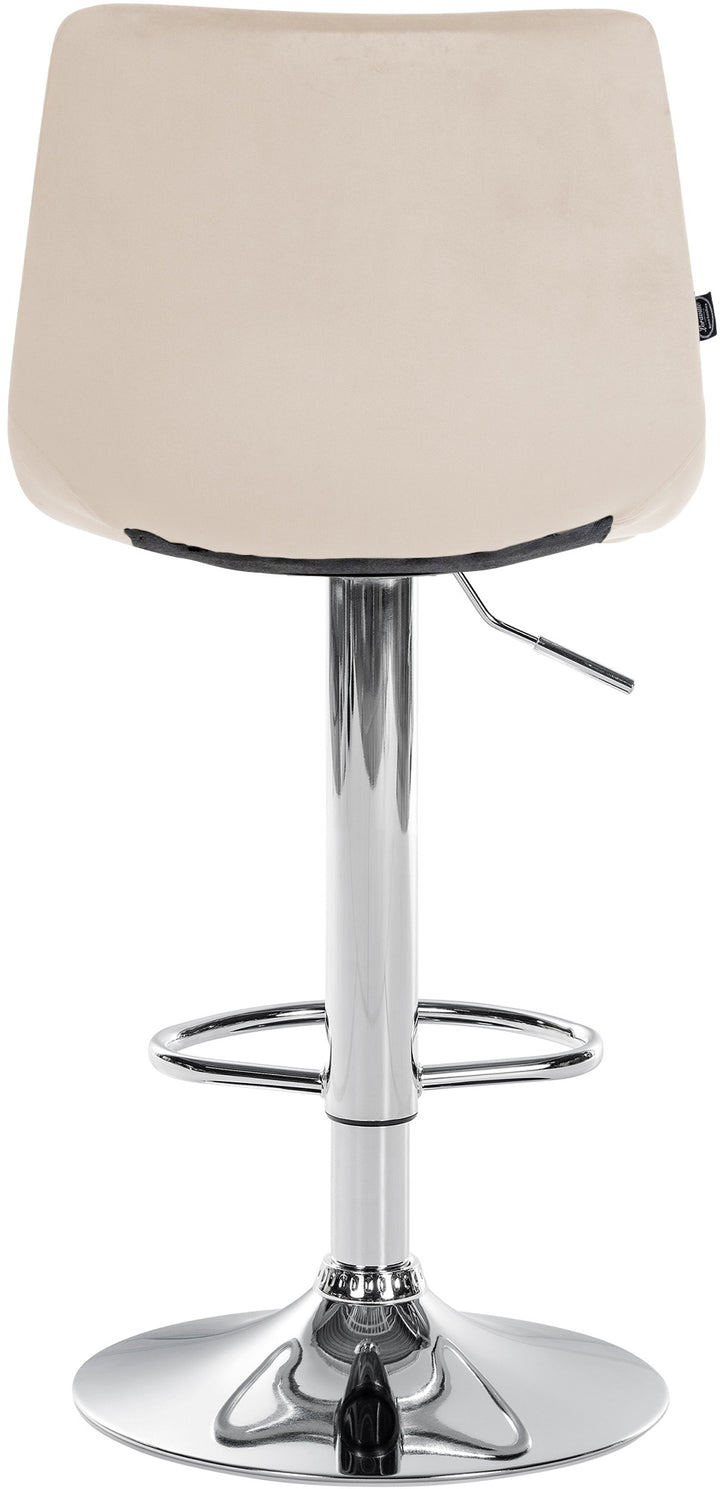Lot de 2 Tabourets de Bar avec Dossier Réglables Pivotants 107 Velours Crème - image 7
