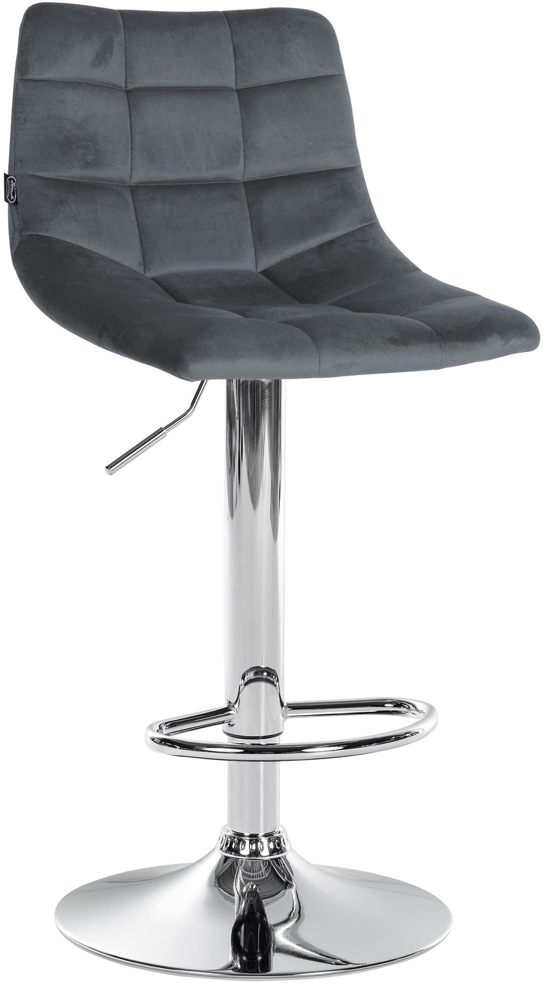 Lot de 2 Tabourets de Bar avec Dossier Réglables Pivotants 107 Velours Gris foncé - image 3