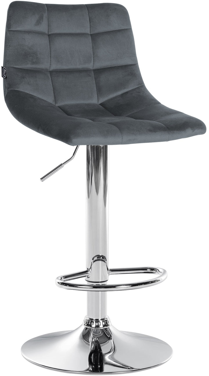 Lot de 2 Tabourets de Bar avec Dossier Réglables Pivotants 107 Velours Gris foncé - image 3
