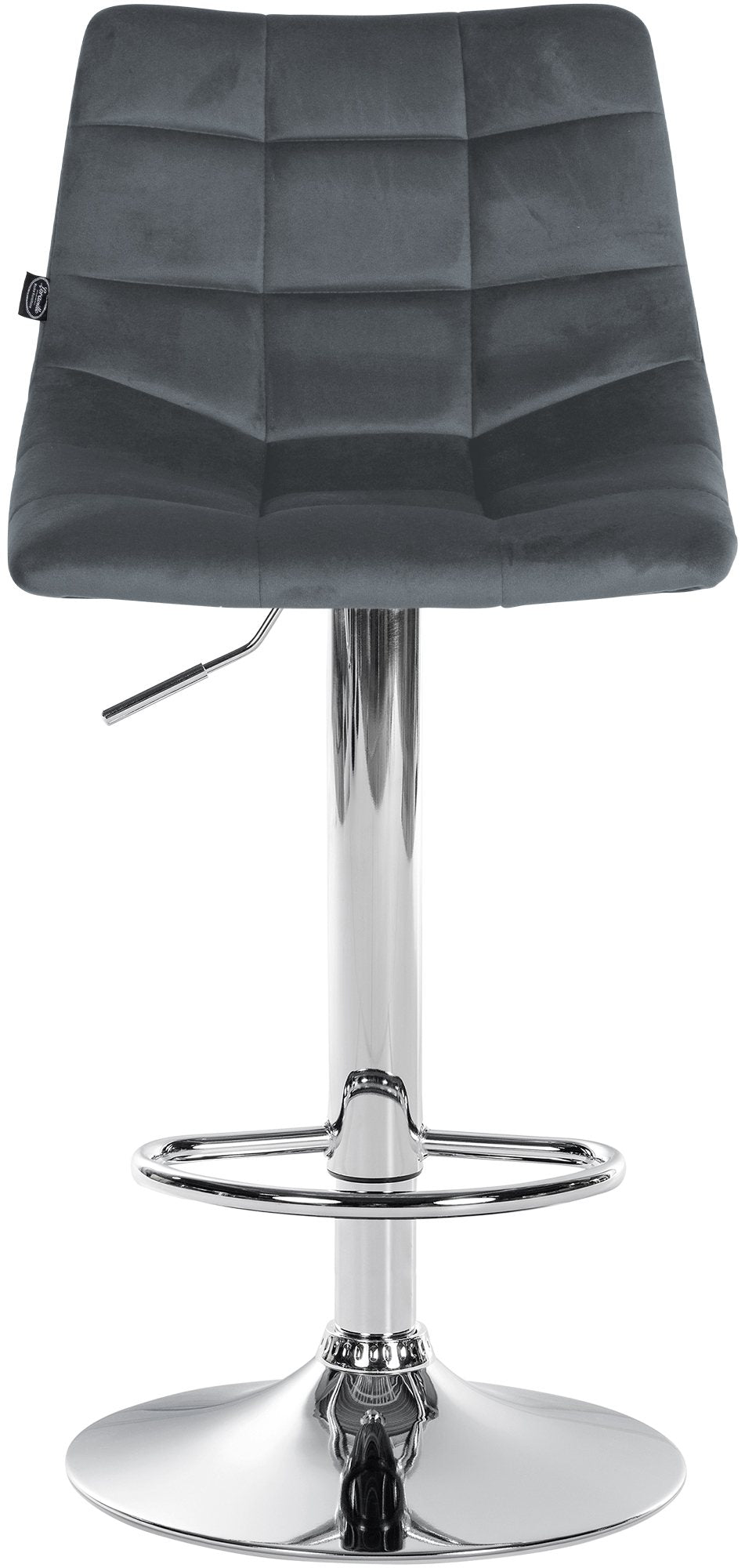 Lot de 2 Tabourets de Bar avec Dossier Réglables Pivotants 107 Velours Gris foncé - image 4