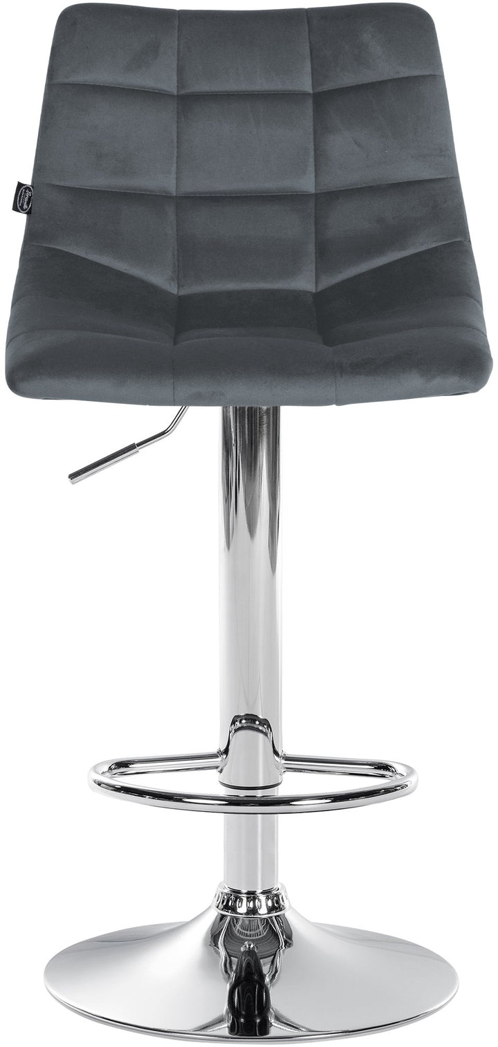 Lot de 2 Tabourets de Bar avec Dossier Réglables Pivotants 107 Velours Gris foncé - image 4